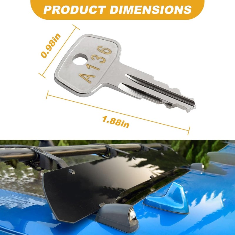 VIDABTE A136 SKS roof Rack Key,Yakima Replacement Key,Replacement Keys for Yakima SKS Ski,Cargo Box,Roof Racks,Carrier Racks and Crossbars with Code Series A136[2 pcs] - Image 3
